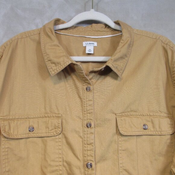 L.L.Bean Women's Chamois Cotton Button Up Shirt Mustard Yellow Outdoor Size 3X - Picture 2 of 11